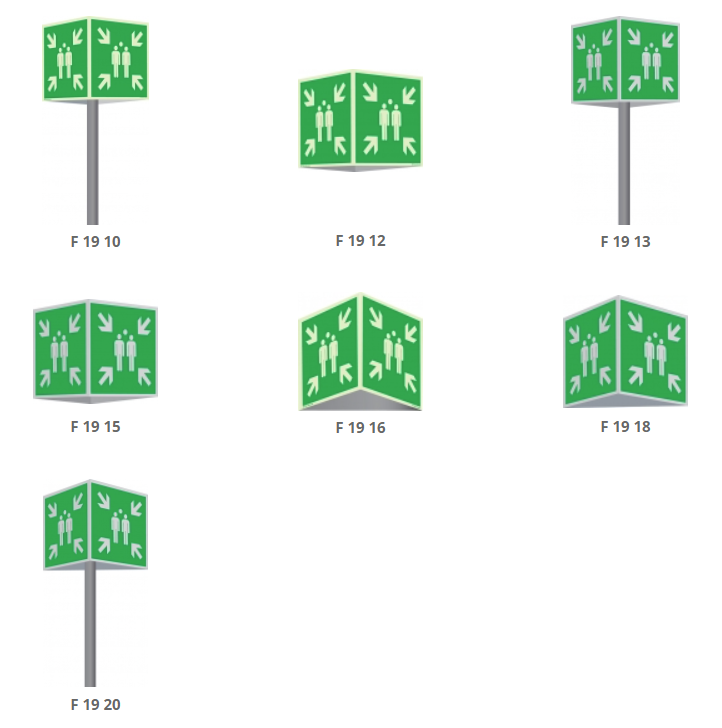 Point de rassemblement 4 et 3 faces en aluminium 2 mm